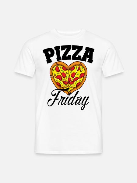 Freitag Pizza Night Funny Pizza Lover Fast Food - Männer T-Shirt - Weiß
