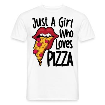 Nur ein Mädchen, das Pizza liebt Lustige Pizza - Männer T-Shirt - Weiß - Vorne - AI Model Male 178 dark (178cm)