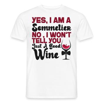 Dégustation de vin de sommelier - T-shirt homme - blanc - Devant - AI Model Male 178 dark (178cm)