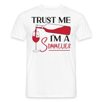 Sommelier Wine Drinking Tasting - Men's T-Shirt - white - Front - AI Model Male 178 dark (178cm)