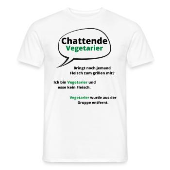 Vegetarierer lustiger Chat - Männer T-Shirt - Weiß - Vorne - AI Model Male 178 dark (178cm)