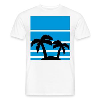 Palm Vacation Beach Pattern - Men's T-Shirt - white - Front - AI Model Male 178 dark (178cm)