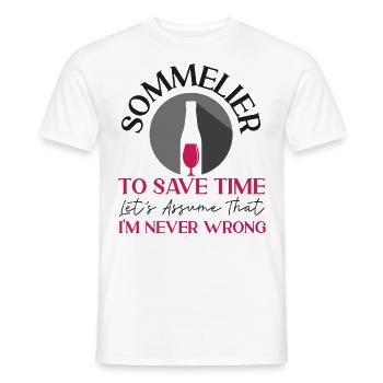 Sommelier Wine Drinking Tasting - Männer T-Shirt - Weiß - Vorne - AI Model Male 178 dark (178cm)