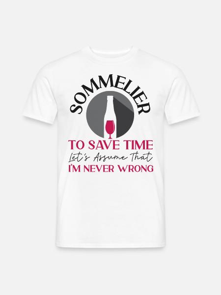 Sommelier Wine Drinking Tasting - Männer T-Shirt - Weiß