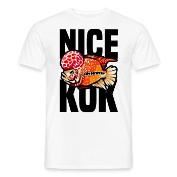 Lustiger Blumenhornbuntbarsch Tropischer Fischhalter - Männer T-Shirt - Weiß - Vorne - AI Model Male 178 dark (178cm)