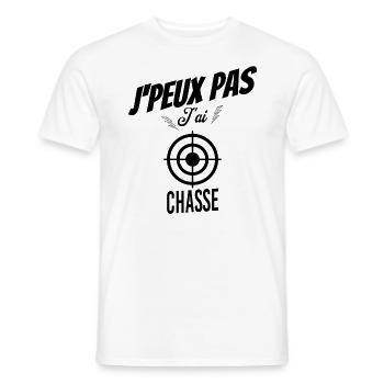 J'peux pas j'ai chasse - T-shirt homme - blanc - Devant - AI Model Male 178 dark (178cm)