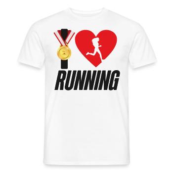 Running Runner Half Marathon Heart - Männer T-Shirt - Weiß - Vorne - AI Model Male 178 dark (178cm)