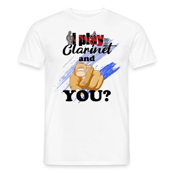 Clarinet i play Clarinet Cool - Männer T-Shirt - Weiß - Vorne - AI Model Male 178 dark (178cm)