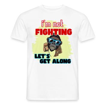 Ne pas combattre le singe avec des lunettes de soleil Paix - T-shirt homme - blanc - Devant - AI Model Male 178 dark (178cm)