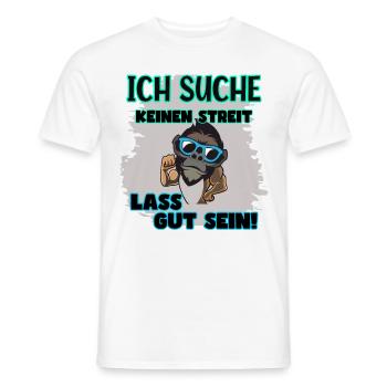 Affe Sonnenbrille Muskeln kein Streit Frieden - Männer T-Shirt - Weiß - Vorne - AI Model Male 178 dark (178cm)