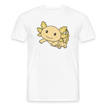 Axolotl cute animals kawaii anime funny axolotl - Men's T-Shirt - white - Front - AI Model Male 178 dark (178cm)