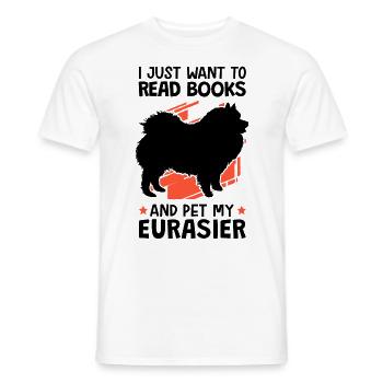 Reading Books and Petting Eurasians Eurasians - Men's T-Shirt - white - Front - AI Model Male 178 dark (178cm)
