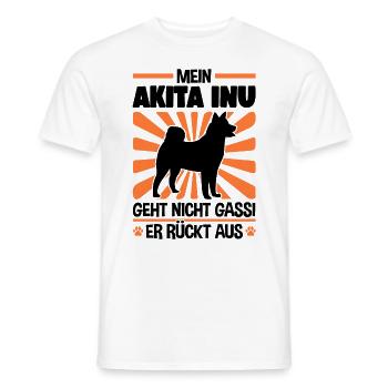 Akita Inu Gassi gehen japanischer Spitz - Männer T-Shirt - Weiß - Vorne - AI Model Male 178 dark (178cm)