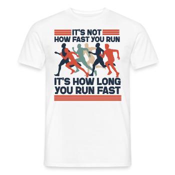 Running Runner Half Marathon It's - Männer T-Shirt - Weiß - Vorne - AI Model Male 178 dark (178cm)