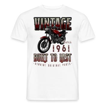 Vintage Moto Motards Moto Anniversaire 1961 - T-shirt homme - blanc - Devant - AI Model Male 178 dark (178cm)