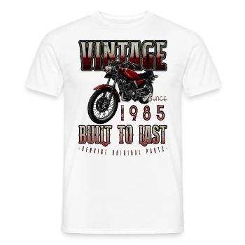Vintage Motorcycle Bikers Motorbike Birthday 1985 - Men's T-Shirt - white - Front - AI Model Male 178 dark (178cm)