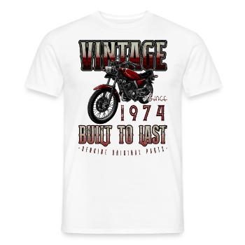 Vintage Motorcycle Bikers Motorbike Birthday 1974 - Men's T-Shirt - white - Front - AI Model Male 178 dark (178cm)