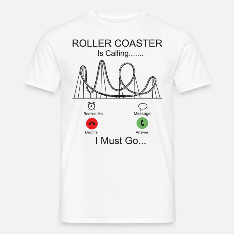 Roller Coaster Phone Display - Männer T-Shirt - Weiß