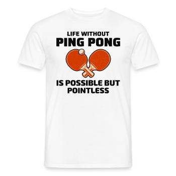 Ping Pong Master Table Tennis Coach Paddle Player - Men's T-Shirt - white - Front - AI Model Male 178 dark (178cm)