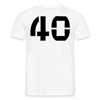 40 - Numéro - Anniversaire - T-shirt homme - blanc - Devant - AI Model Male 178 dark (178cm)