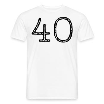 40 - Numéro - Anniversaire - T-shirt homme - blanc - Devant - AI Model Male 178 dark (178cm)