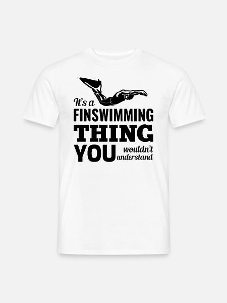 Finswimming Schwimmen Schwimmer Schwimmen Wassersport - Männer T-Shirt - Weiß
