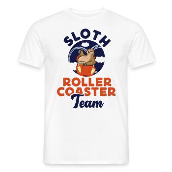 Roller Coaster Sloth Sloth Roller - Men's T-Shirt - white - Front - AI Model Male 178 dark (178cm)