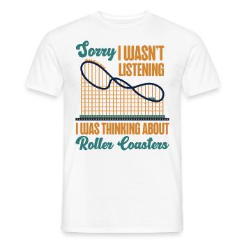 Roller Coaster Sorry I Wasn't - Männer T-Shirt - Weiß - Vorne - AI Model Male 178 dark (178cm)
