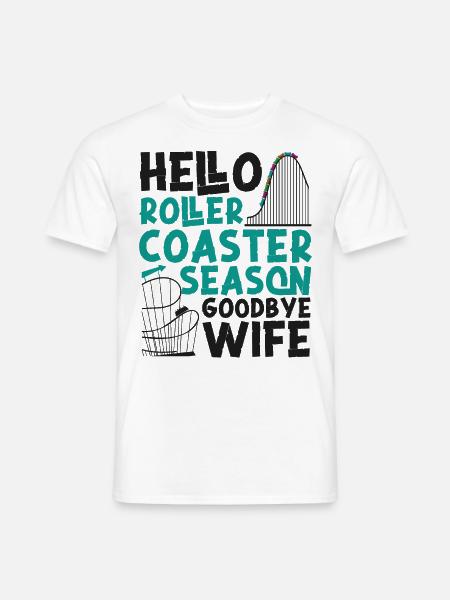 Roller Coaster Wife Husband Hello - Männer T-Shirt - Weiß