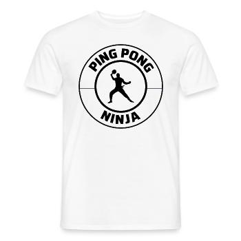 Ping Pong Master Tennis de Table Ninja Warrior Drôle - T-shirt homme - blanc - Devant - AI Model Male 178 dark (178cm)