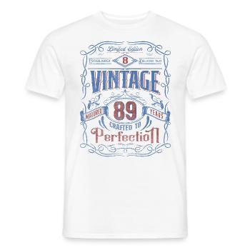 Vintage fabriqué à la perfection 89e anniversaire - T-shirt homme - blanc - Devant - AI Model Male 178 dark (178cm)