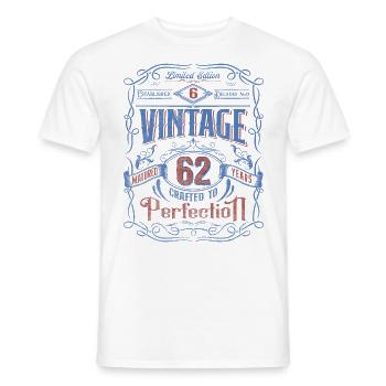 Vintage Crafted To Perfection 62nd Birthday - Men's T-Shirt - white - Front - AI Model Male 178 dark (178cm)