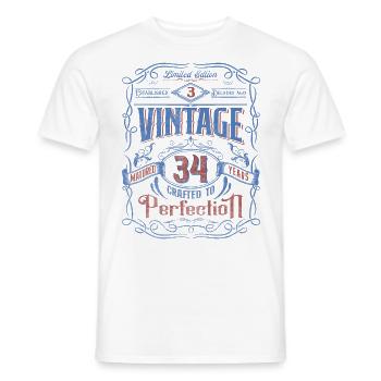 Vintage Crafted To Perfection 34th Birthday - Männer T-Shirt - Weiß - Vorne - AI Model Male 178 dark (178cm)