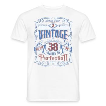 Vintage fabriqué à la perfection 38e anniversaire - T-shirt homme - blanc - Devant - AI Model Male 178 dark (178cm)