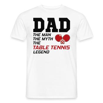Ping Pong Table Tennis Player Dad Fathers day - Men's T-Shirt - white - Front - AI Model Male 178 dark (178cm)