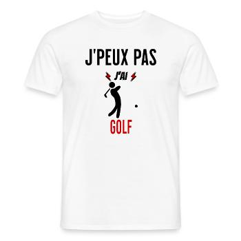 J'peux pas j'ai golf phrase humoristique - T-shirt homme - blanc - Devant - AI Model Male 178 dark (178cm)
