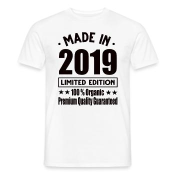 Made in 2019 Vintage Retro Limited Edition - Men's T-Shirt - white - Front - AI Model Male 178 dark (178cm)