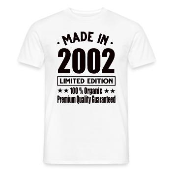 Fabriqué en 2002 Vintage Retro Limited Edition - T-shirt homme - blanc - Devant - AI Model Male 178 dark (178cm)