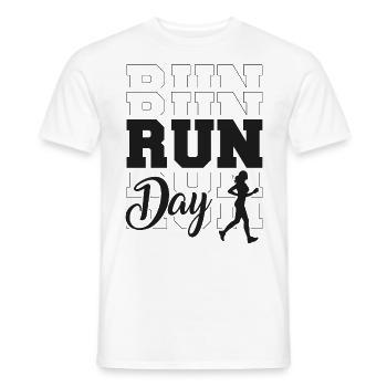 Running Runner Half Marathon - Men's T-Shirt - white - Front - AI Model Male 178 dark (178cm)