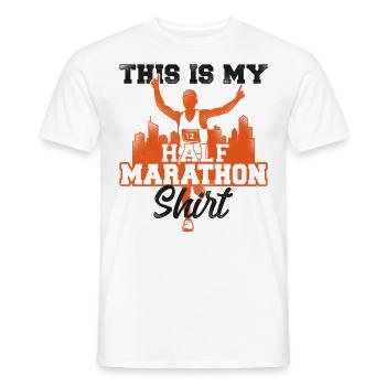 Running Runner Half Marathon - Männer T-Shirt - Weiß - Vorne - AI Model Male 178 dark (178cm)