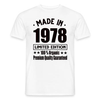 Fabriqué en 1978 Vintage Retro Limited Edition - T-shirt homme - blanc - Devant - AI Model Male 178 dark (178cm)