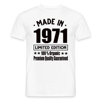 Fabriqué en 1971 Vintage Retro Limited Edition - T-shirt homme - blanc - Devant - AI Model Male 178 dark (178cm)