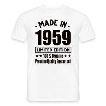 Fabriqué en 1959 Vintage Retro Limited Edition - T-shirt homme - blanc - Devant - AI Model Male 178 dark (178cm)