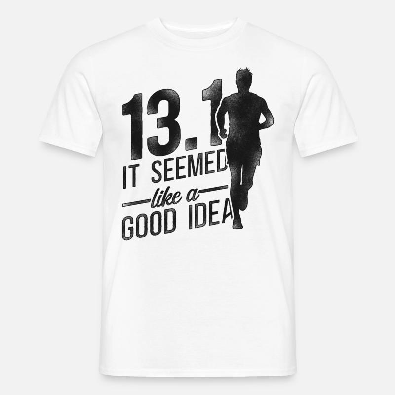 Running Runner Half Marathon Half - Männer T-Shirt - Weiß