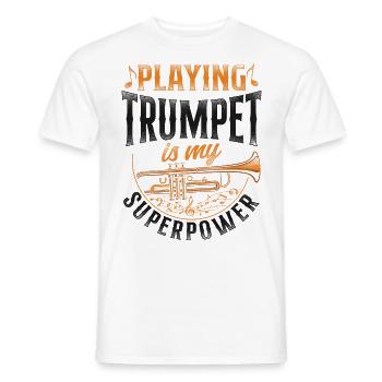 Joueur de trompette Vintage Playing - T-shirt homme - blanc - Devant - AI Model Male 178 dark (178cm)