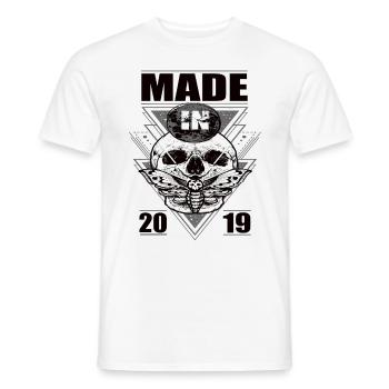 Made in 2019 Vintage Retro Limited Edition - Men's T-Shirt - white - Front - AI Model Male 178 dark (178cm)