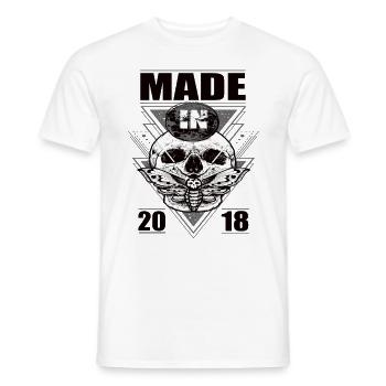 Fabriqué en 2018 Vintage Retro Limited Edition - T-shirt homme - blanc - Devant - AI Model Male 178 dark (178cm)