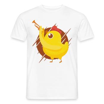Trumpet Player Girl Chicken - Men's T-Shirt - white - Front - AI Model Male 178 dark (178cm)