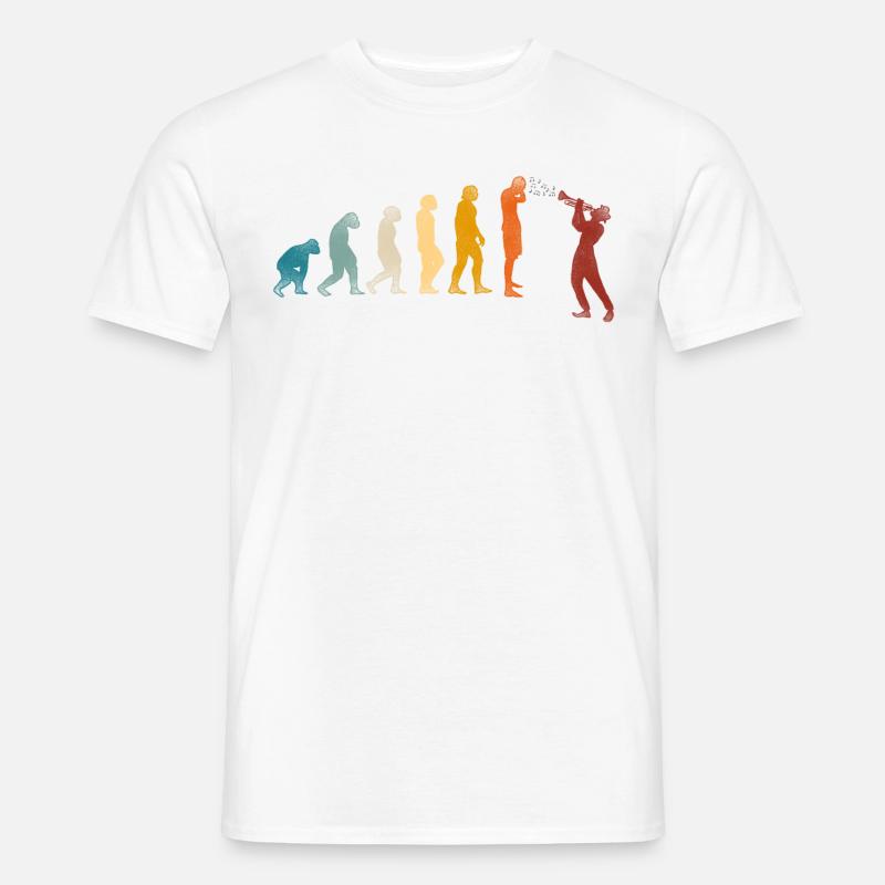 Trumpet Player Evolution Retro - Männer T-Shirt - Weiß