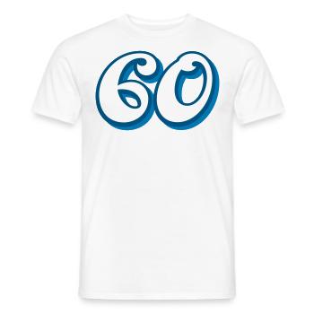 Félicitations d’anniversaire de 60 ans - T-shirt homme - blanc - Devant - AI Model Male 178 dark (178cm)